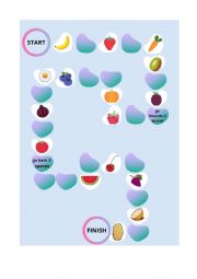 English Worksheet: game board fruit & vegetables