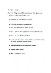 English Worksheet: Sherlock Holmes