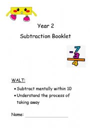 Subtraction booklet