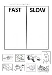 English worksheet: FAST AND SLOW