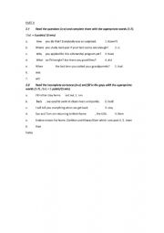 English Worksheet: reported speech