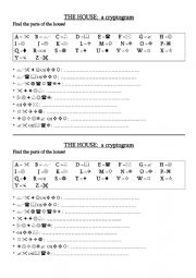 English Worksheet: House Cryptogram