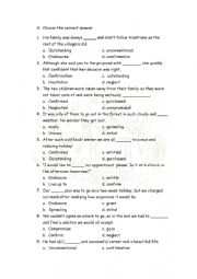 English Worksheet: Vocabulary Worksheet B1-B2