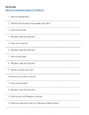 English Worksheet: Kid Try Bugs - Video Activity