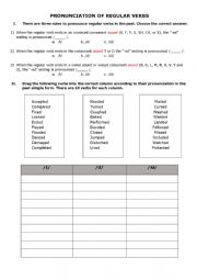 English Worksheet: Pronunciation of regular verbs