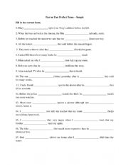 English Worksheet: Past or Past perfect
