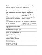 English Worksheet: Indefinite pronouns game