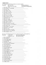 English Worksheet: adjectives