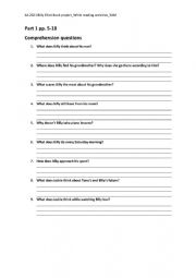 English Worksheet: Billy Elliot by Melvin Burgess_While reading activities_comprehension questions_part 1_pp 5-18