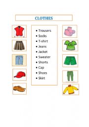 English Worksheet: clothes