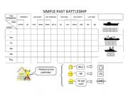 English Worksheet: BattleShip Simple Past 