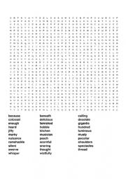 English Worksheet: Word Search-James and the Giant Peach