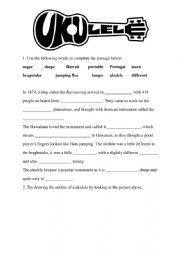 English Worksheet: Ukulele Cloze Passage