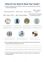 English Worksheet: Hand Washing - Science