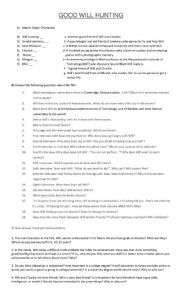 English Worksheet: Good Will Hunting - Movie Guide