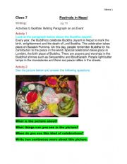 English Worksheet: Activity of writing paragraph