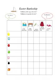 English Worksheet: Easter battleship