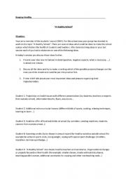 English Worksheet: Discussion: a healthy school