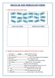 Regular and Irregular verbs 