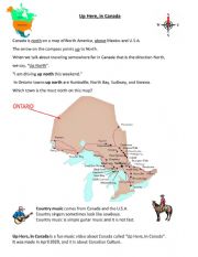 English Worksheet: Up Here, In Canada