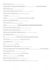 English Worksheet: Summary Worksheet (Lessons directions, greetings and at the airport)