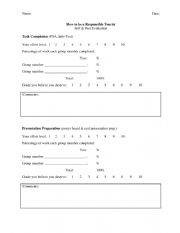 English worksheet: Student Self-Eval Rubric_Project Version