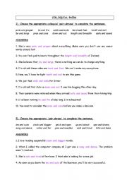 English Worksheet: COLLOQUIAL PAIRS