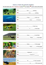 English Worksheet: There is/there are