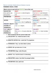 Revision Worksheet Modal Verbs and Adverbs