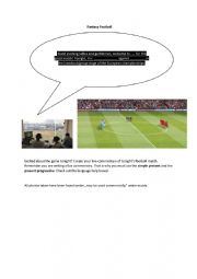English Worksheet: Fantasy Football - Creative writing
