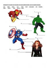 SuperHeros and parts of the body