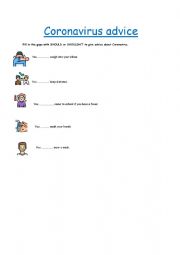 English Worksheet: Coronavirus advice