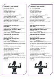 English Worksheet: Stronger - Song Activity