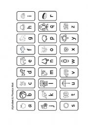 English Worksheet: Alphabet and Phonics Mat or Chart (based on Phonics Song 2 language)