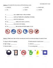 Safety signs and modal verbs