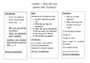 Letter Writing Plan - How did you spend last Sunday?
