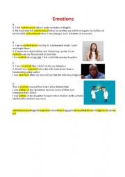 English Worksheet: Emotions vocabulary