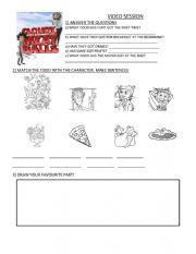 English Worksheet: Cloudy with a chance of meatballs