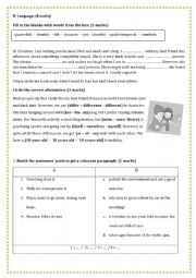 English Worksheet: End of term test 3 - 8th Form