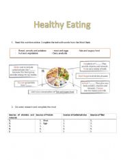 English Worksheet: Healthy Eating
