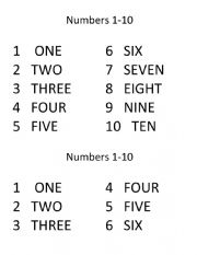 English Worksheet: Traceable Number 1-10