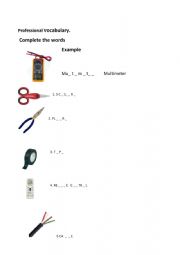 English Worksheet: Basic electrical equipment