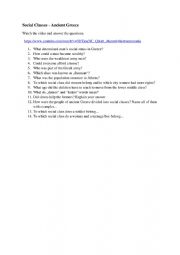 English Worksheet: Social classes in Ancient Greece