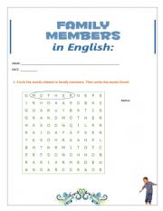 English Worksheet: Family