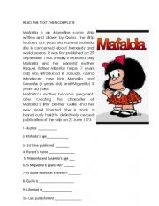 English Worksheet: Mafalda biography