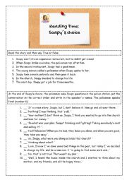 English worksheet: Soapy�s choice