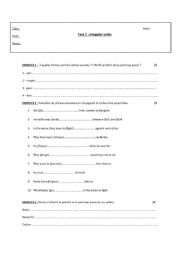 English Worksheet: Irregular verbs test