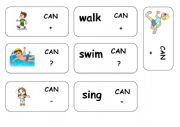 English Worksheet: action verbs memory game