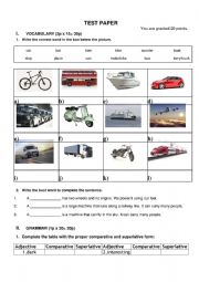 Comparatives and Transport Test Paper