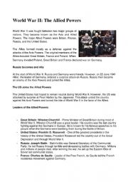 English Worksheet: WWII Allied Powers